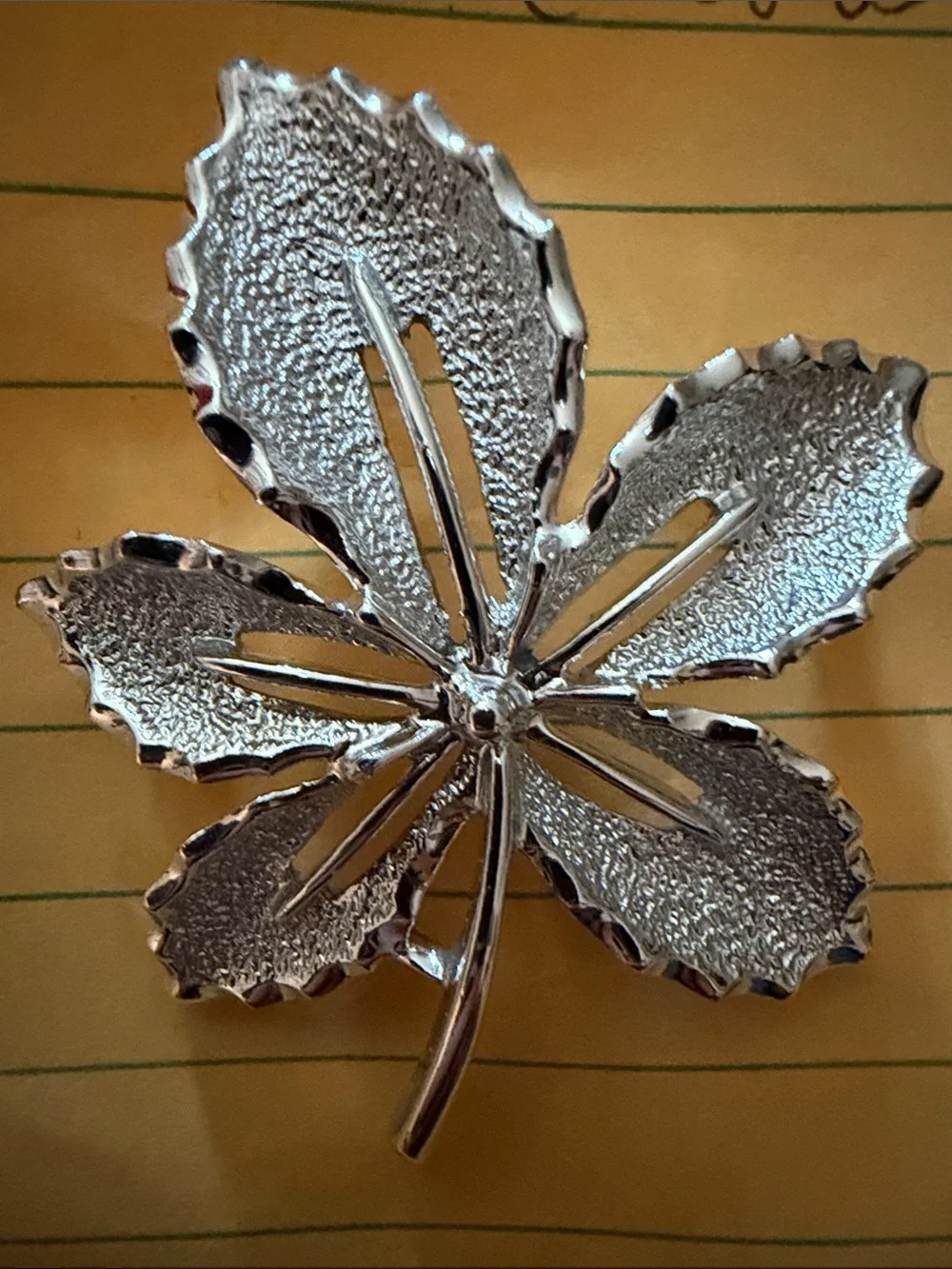 Vintage signed SARAH COVENTRY Silver Leaf Floral Brooch vgc one owner
